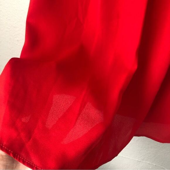 Show me your mumu NWT red babydoll cut mini dress or tunic flowing sleeves XS - Picture 9 of 11